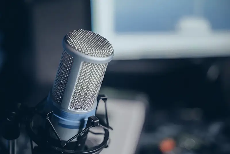 Ein Bild von einem Mikrofon für professionelle Sprachaufnahmen.